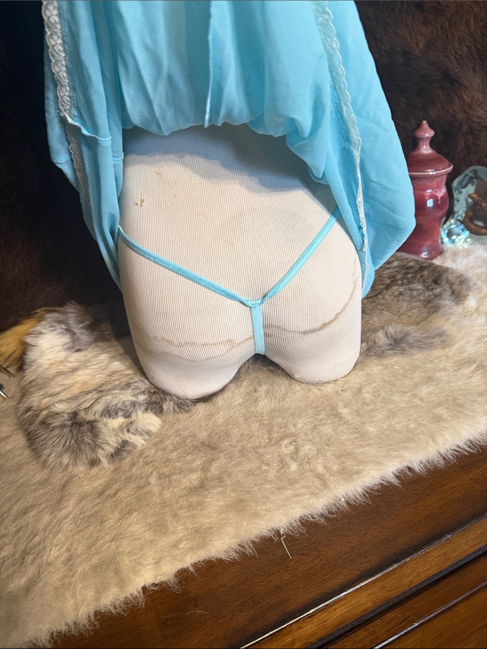 Victoria's Secret Light Blue Lace-Trim Chemise M NWOT (1600) - Picture 4 of 5